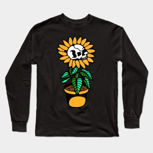 Sunflower skull Long Sleeve T-Shirt